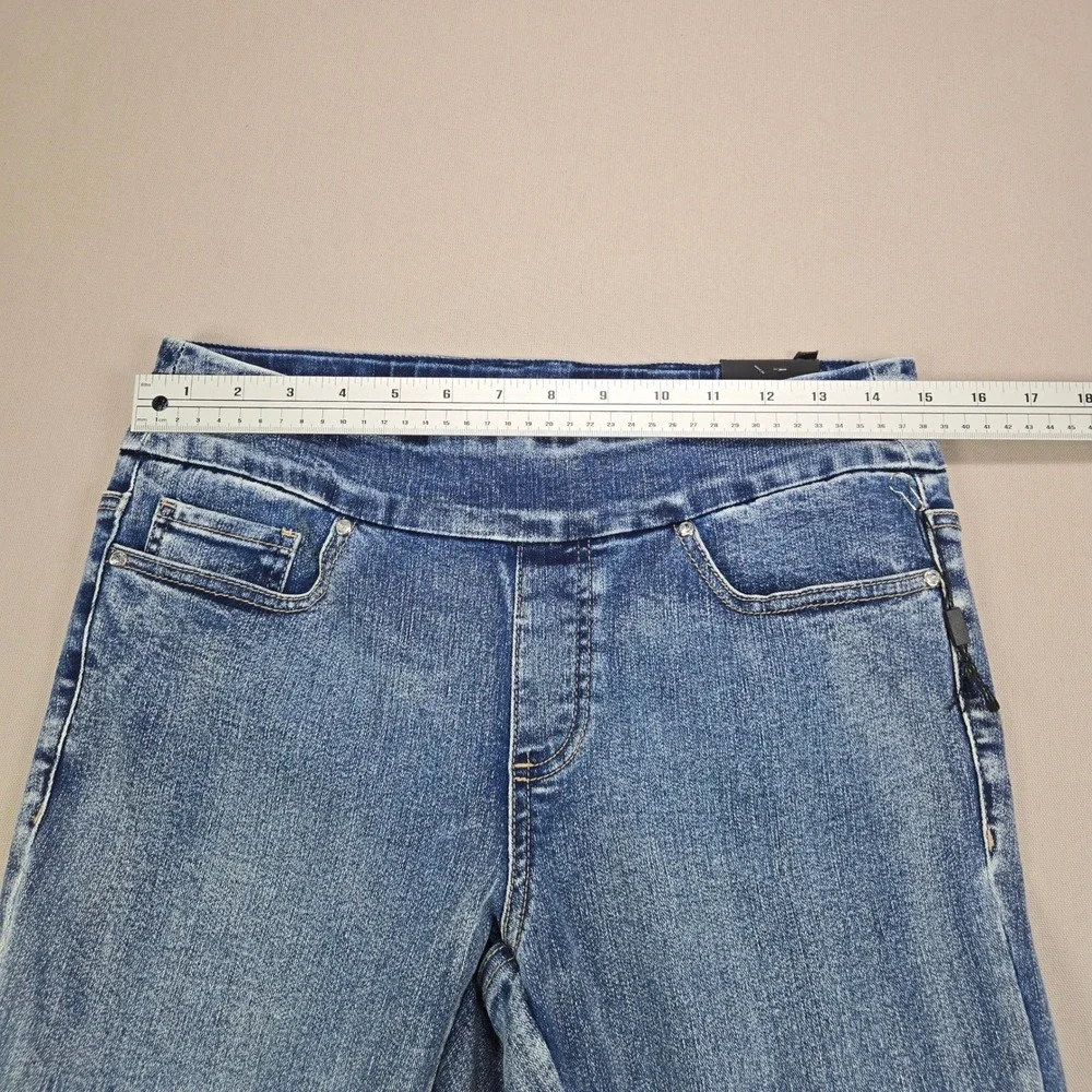 GG Jeans Ankle Pants Floral Embroidered Sequin Light Wash Blue Women Size 8 - Picture 13 of 15